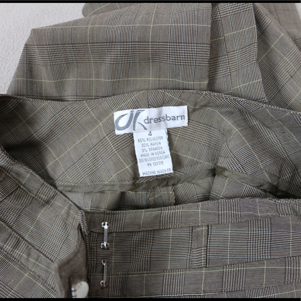 Dressbarn Tan Plaid Pants Sz 4